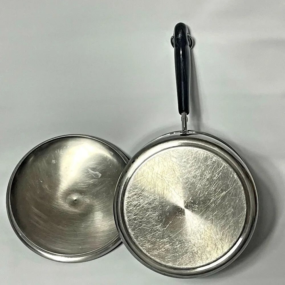 VTG Revere Ware 1801 3 Quart Saucepan With Lid Tri-Ply Aluminum Disc USA Clinton